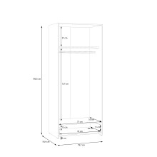 Kleiderschrank >ECONOBOX< in weiß - 79,7x190,5x54,4cm (BxHxT)