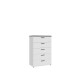 Schubkastenkommode >SALTWATER< in Weiss / VENICE Marmor / Weiss Glanz