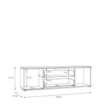 TV-Board >SALTWATER< in Weiss / VENICE Marmor / Weiss Glanz