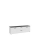 TV-Board >SALTWATER< in Weiss / VENICE Marmor / Weiss Glanz