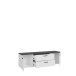 TV-Board >SALTWATER< in Weiss / VENICE Marmor / Weiss Glanz