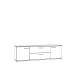 TV-Board >SALTWATER< in Weiss / VENICE Marmor / Weiss Glanz