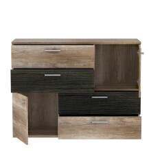 Kombikommode >SKIVE< in Eiche Antik / Touchwood  - 124,9x95,9x41,3cm (BxHxT)