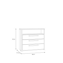 Schubkastenkommode >SURFINIO< in Grau / Catania Eiche  - 98,9x85,9x41,3 (BxHxT)