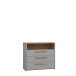 Schubkastenkommode >SURFINIO< in Grau / Catania Eiche  - 98,9x85,9x41,3 (BxHxT)