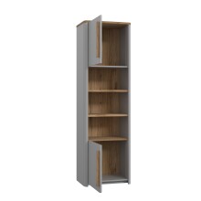 Standregal >SURFINIO< in Grau / Catania Eiche  - 58,6x194,3x41,3cm (BxHxT)