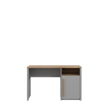 Schreibtisch >SURFINIO< in Grau / Catania Eiche  - 120x73,5x58,7cm (BxHxT)