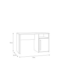 Schreibtisch >SURFINIO< in Grau / Catania Eiche  - 120x73,5x58,7cm (BxHxT)