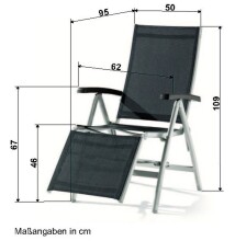 Gartenstuhl >Bodega< in Grau , Kunstfasergewebe - 95x109x62cm (BxHxT)