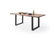 Baumkantentisch >Calabria< in Akazie natur / anthrazit - 200x77,5x100 (BxHxT)