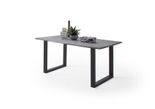 Baumkantentisch >Calabria< in Akazie grau  / anthrazit - 160x76,5x90 (BxHxT)