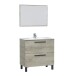 Waschbeckenunterschrank >ATHENA< (2er-Set) Spiegel, Alaska-Eiche - 80x80x45 (BxHxT)