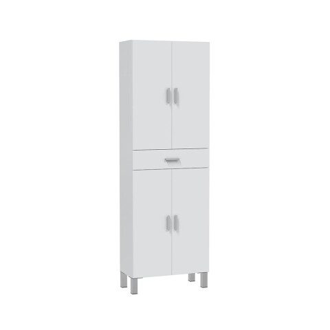 Hochschrank >ARUBA< in weiß glänzend - 60x182x29 (BxHxT)