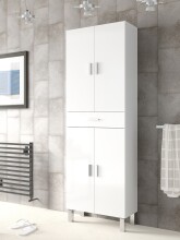 Hochschrank >ARUBA< in weiß glänzend - 60x182x29 (BxHxT)
