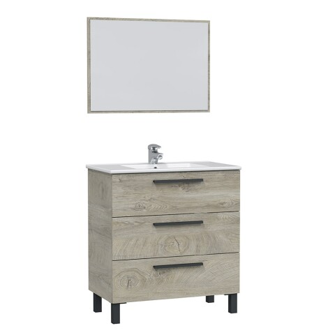 Waschbeckenunterschrank >ATHENA< in Alaska-Eiche - 80x86x45 (BxHxT)