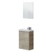 Waschbeckenunterschrank >COMPACT< (2er-Set) mit Spiegel, Alaska-Eiche - 40x58x22 (BxHxT)