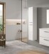 Hängeschrank >ATHENA< in Weiß lackiert / weiß glänzend - 30x150x25 (BxHxT)