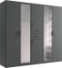Drehtürenschrank >Dillingen< in GRAPHIT - 225x208x58cm (BxHxT)