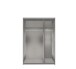 Schwebetürenschrank >Rügen< in WEISS + LAMELLEN ARTISAN DEKOR - 135x198x6cm B/H/T