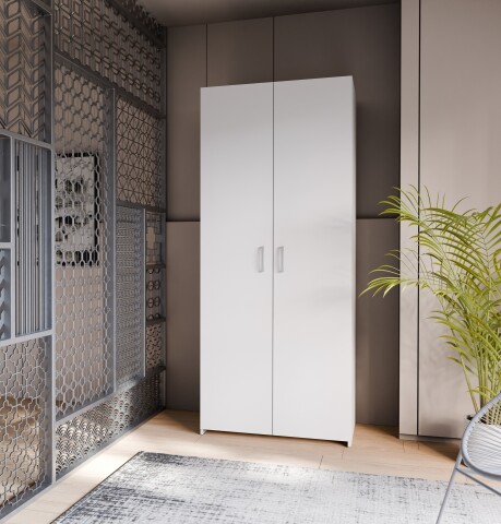 Drehtürenschrank >ECONOBOX< in Weiss - 79,7x190,5x54,4cm (BxHxT)