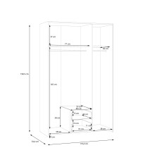 Drehtürenschrank >ECONOBOX< in Weiss  - 119,4x190,5x54,4cm (BxHxT)