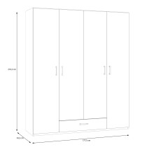 Drehtürenschrank >ECONOBOX 2< in weiß - 177,5x210,5x54,2cm (BxHxT)