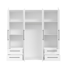 Drehtürenschrank >MOKKARIS< in weiß - 205,9x200,1x58,8cm (BxHxT)