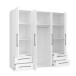 Drehtürenschrank >MOKKARIS< in weiß - 205,9x200,1x58,8cm (BxHxT)