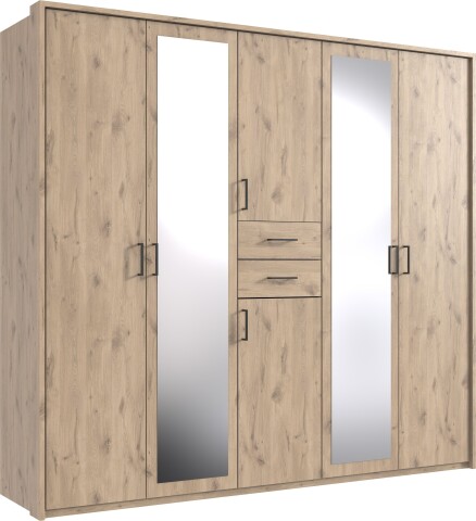 Kleiderschrank-Set >Dillingen< in Viking-oak-Nachbildung - 228x213x58cm (BxHxT)