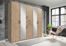 Kleiderschrank-Set >Dillingen< in Viking-oak-Nachbildung - 228x213x58cm (BxHxT)