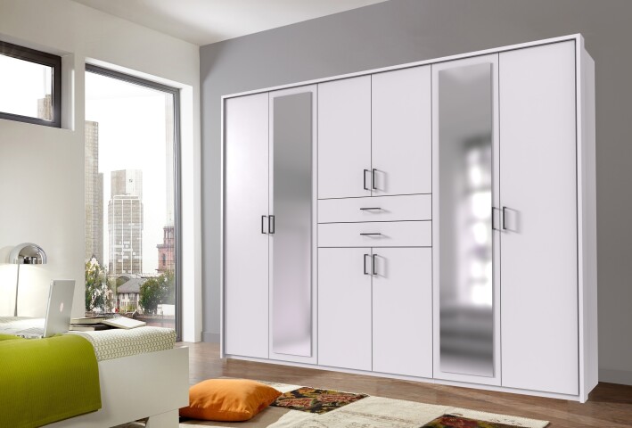 Kleiderschrank-Set >Dillingen< in Weiß - 273x213x58cm (BxHxT)