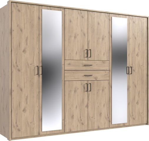 Kleiderschrank-Set >Dillingen< in Viking-oak-Nachbildung - 273x213x58cm (BxHxT)
