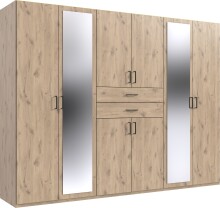 Kleiderschrank-Set >Dillingen< in Viking-oak-Nachbildung - 273x213x58cm (BxHxT)