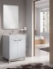 Badezimmer-Set >LC1-60< in weiß glänzend / Spiegel - 60x80x45 (BxHxT)