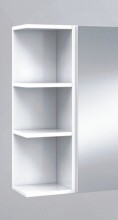 Hängeregal >Eckmodul Badezimmerschrank< in Weiß Hochglanz - 20x65x21 (BxHxT)