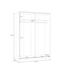 Schiebetürenschrank >SCHACH&MATT 2< in weiss - 150,1x210,5x61,2cm (BxHxT)