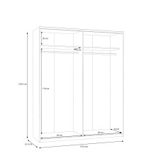 Schiebetürenschrank >SCHACH&MATT 2< in Weiss - 170,3x210,5x61,2cm (BxHxT)