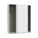 Schiebetürenschrank >SCHACH&MATT 2< in Weiss - 170,3x210,5x61,2cm (BxHxT)