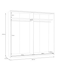 Schiebetürenschrank >SCHACH&MATT 2< in weiss - 220,1x210,5x61,2cm (BxHxT)