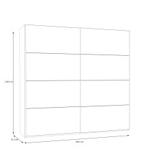 Schiebetürenschrank >SCHACH&MATT 2< in weiss - 220,1x210,5x61,2cm (BxHxT)