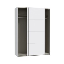 Schiebetürenschrank >SCHACH&MATT 2< in Weiss - 150,1x210,5x61,2cm (BxHxT)