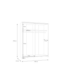 Schiebetürenschrank >Schach&matt< in Weiss - 150,1x190,5x61,2cm (BxHxT)