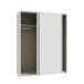 Schiebetürenschrank >Schach&matt< in Weiss - 150,1x190,5x61,2cm (BxHxT)