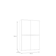 Schiebetürenschrank >Schach&matt< in Weiss - 120,1x190,5x61,2cm (BxHxT)