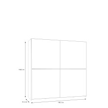 Schiebetürenschrank >Schach&matt< in Weiss / Puccini Eiche - 190,1x190,5x61,2 (BxHxT)