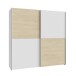 Schiebetürenschrank >Schach&matt< in Weiss / Puccini Eiche - 190,1x190,5x61,2 (BxHxT)