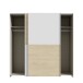 Schiebetürenschrank >Schach&matt< in Weiss / Puccini Eiche - 190,1x190,5x61,2 (BxHxT)