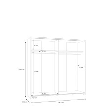 Schiebetürenschrank >Schach&matt< in Weiss - 190,1x190,5x61,2cm (BxHxT)