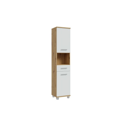 Seitenschrank >Veris < in Artisan Eiche/ Secret Grey  - 40,2x186,8x34,8 (BxHxT)