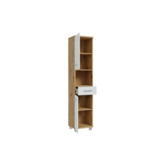 Seitenschrank >Veris < in Artisan Eiche/ Secret Grey  - 40,2x186,8x34,8 (BxHxT)